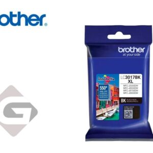 Tinta Brother LC3017BK Black, Compatibilidad Impresora Brother MFC-J5330DW, MFC-J6530DW, MFC-J6730DW, MFC-J6930DW, Rendimiento 550 Páginas.