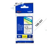 Cinta Brother Tze-231 1/2" (12mm) Negro Sobre Blanco