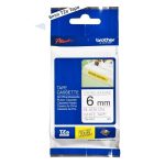 Cinta Brother Tze-S211 6mm (W) x 8M (L) Negro Sobre Blanco Industrial