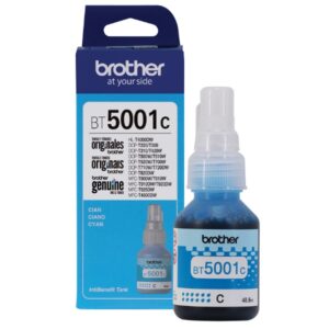 Tinta Brother BT5001C Cyan 48.8ml, Compatibilidad Impresora Brother DCP-T300, DCP-T500W, DCP-T700W, MFC-T800W, MFC-T900DW, Rendimiento 5000 Páginas