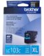 Tinta Brother LC-103C Cyan, Compatibilidad Impresora Brother DCP-J152W, MFC-J245, J285DW, J450DW, J470DW, J475DW, J6500DW, MFC-J4310DW, J4410DW.