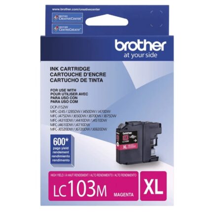 Tinta Brother LC-103M Magenta, Compatibilidad Impresora Brother DCP-J152W, MFC-J245, J285DW, J450DW, J470DW, J475DW, J6500DW, MFC-J4310DW, J4410DW.