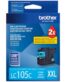 Tinta Brother LC-105C Cyan, Compatibilidad Impresora Brother DCP-J152W, MFC-J245, J285DW, J450DW, J470DW, J475DW, J6500DW, MFC-J4310DW, J4410DW.