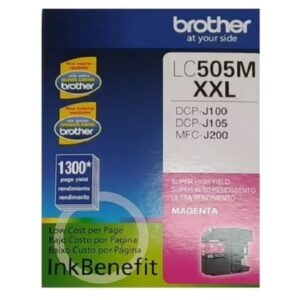 Tinta Brother LC505M Magenta, Compatibilidad Impresora Brother DCP-J100, DCP-J105, MFC-J200W, Rendimiento 1,300 Páginas, Envios A Nivel Nacional - Perú.
