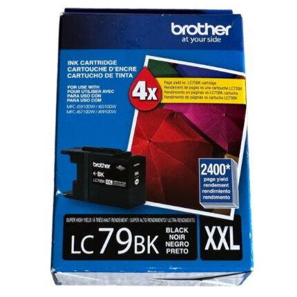 Tinta Brother LC79BK Black, Compatibilidad Impresora Brother MFC-J5910DW / MFC-J6510DW / MFC-J6710DW / MFC-J6910dw, Rendimiento 2,400 Páginas