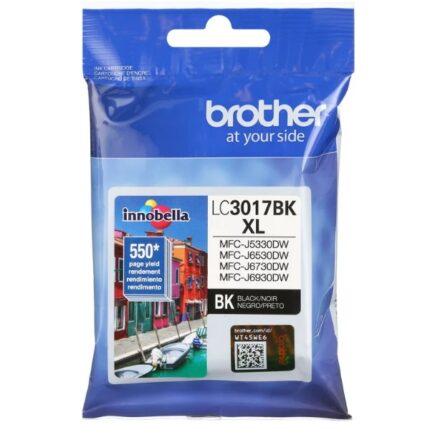 Tinta Brother LC3017BK Black, Compatibilidad Impresora Brother MFC-J5330DW, MFC-J6530DW, MFC-J6730DW, MFC-J6930DW, Rendimiento 550 Páginas.
